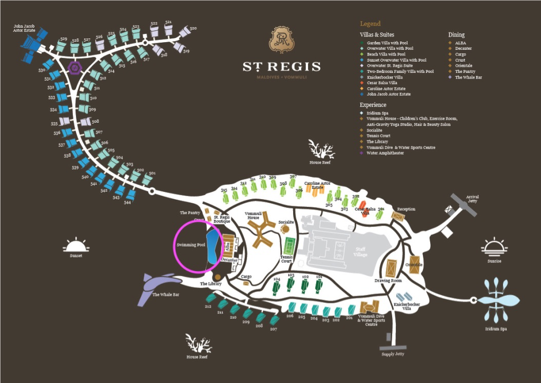 【セントレジス ・モルディブ・ヴォンムリ・リゾート】施設をご紹介。島のホテルって飽きない?いやいや、ホテル内は結構遊べる! 52 セントレジス ・モルディブ・ヴォンムリ・リゾート 施設 アクティビティ 無料 チルドレンアクティビティ children activities weekly wellness activities free