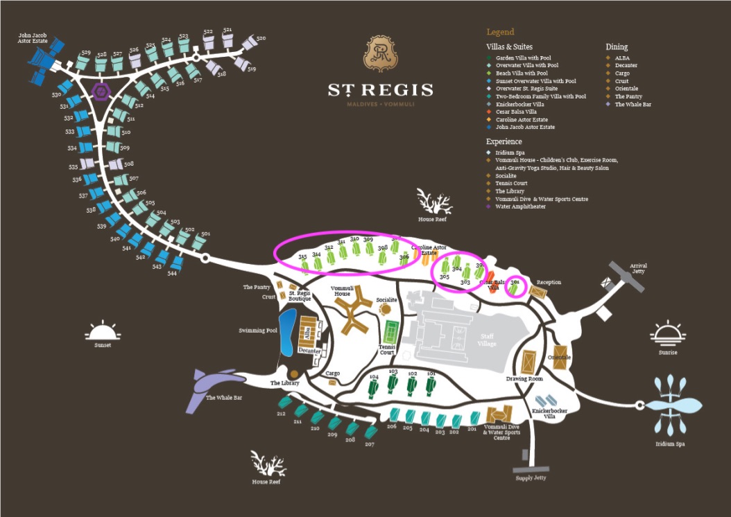 バトラーに聞いた!セントレジス・モルディブ・ヴォンムリ・リゾート 目的別、適した部屋とは? 11 セントレジス・モルディブ・ヴォンムリ・リゾート 部屋 子連れ どこがいい? シュノーケリング プライバシー