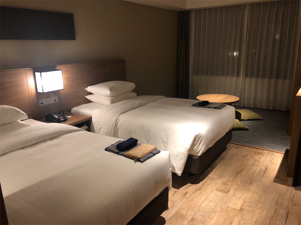 コートヤード・バイ・マリオット 白馬　口コミ　レビュー　朝食　子供添い寝　ラウンジ　温泉付きプレミアムツイン　宿泊記　SPGアメックス　特典