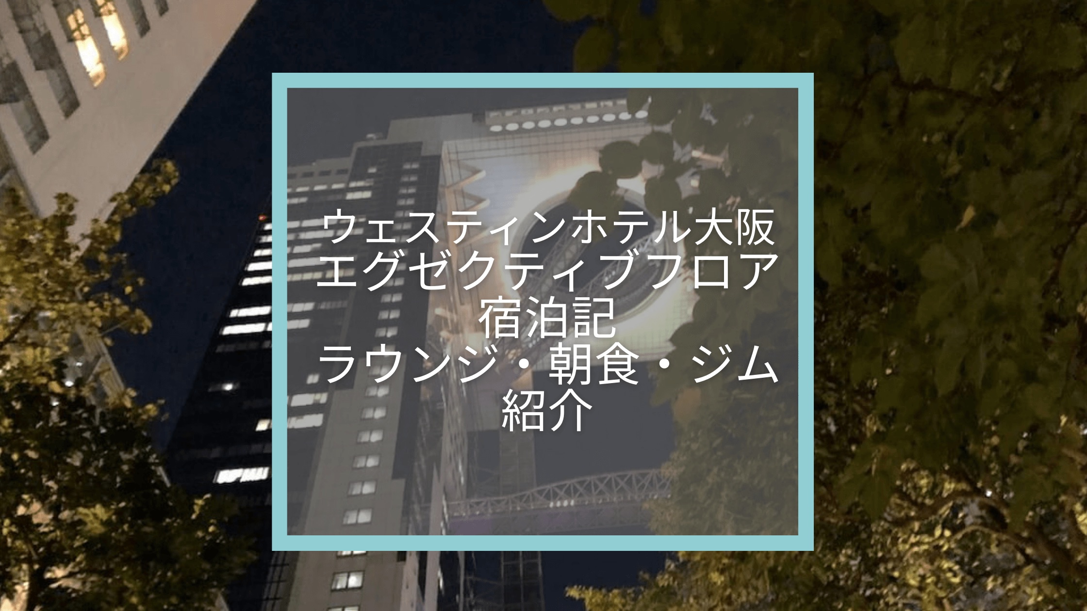 【ウェスティンホテル大阪】エグゼクティブルーム宿泊記☆SPGアメックスの特典を堪能してきました！